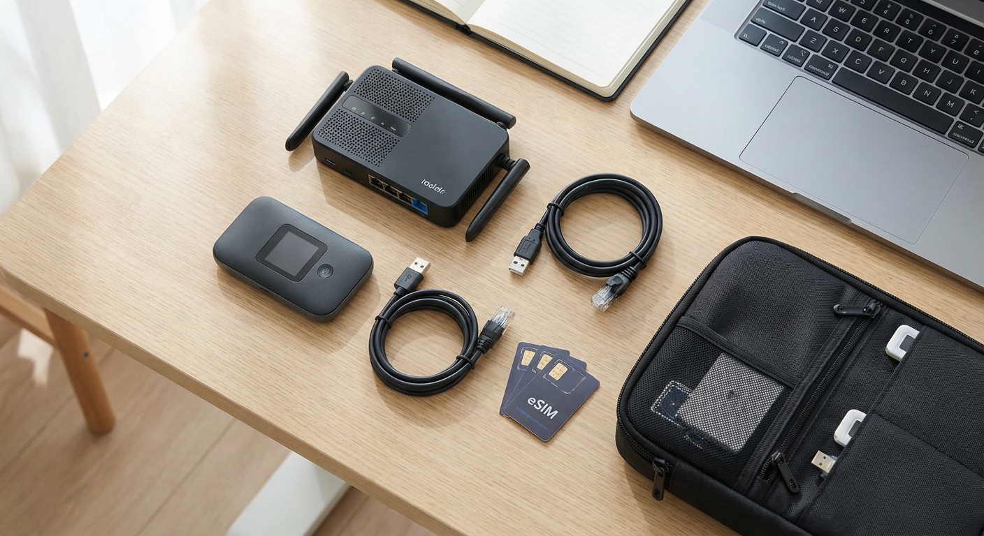 Digital nomad connectivity packing list with essential tech gear